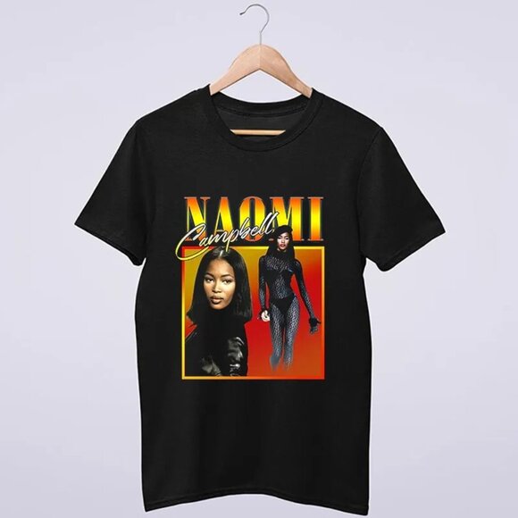 Olin D Tops - Naomi Campbell Inspired Graphic T-Shirt Retro Fashion Model Fan Merch Casual Tee